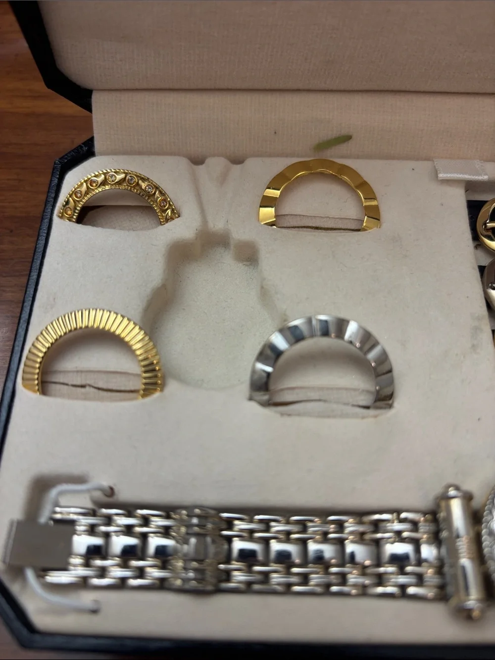 1928 Two-Tone Gold and Silver Ladies Watch Set with Interchangeable Straps